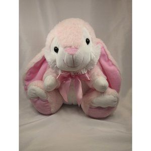 Kellytoy Pink Easter Bunny Rabbit Bee Happy Floppy Ears 10" tall Stuffed Animal